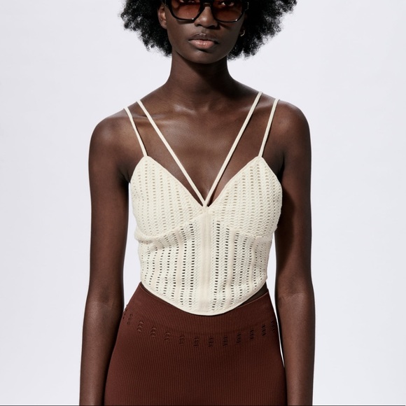 VDAY SPL ZARA MESH CORSETRY-INSPIRED TOP - Picture 4 of 12